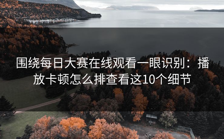 围绕每日大赛在线观看一眼识别：播放卡顿怎么排查看这10个细节